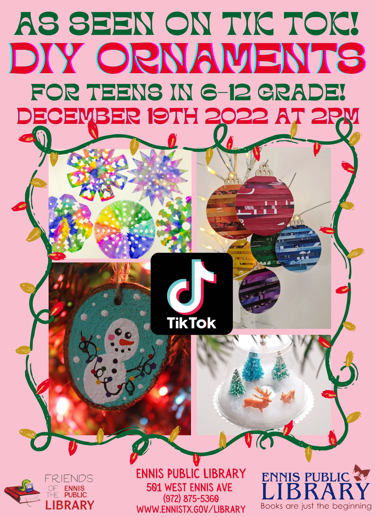 As seen on TikTok DIY Ornaments for Teens in 6-12 Grade December 19th at 2 pm